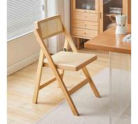 Sillas de comedor plegables de ratán, taburete plegable de madera retro para sala de estar, comedor, cocina, diseño elegante y que ahorra espacio