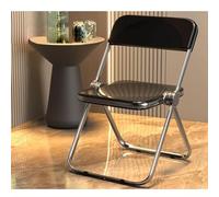 Sillas de Comedor Plegables Modernas y Transparentes de acrílico, Silla Plegable portátil para Eventos sin Brazos, Silla apilable de acrílico para hogar, Oficina(Black)