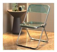 Sillas de Comedor Plegables Modernas y Transparentes de acrílico, Silla Plegable portátil para Eventos sin Brazos, Silla apilable de acrílico para hogar, Oficina(Green)