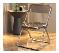 Sillas de Comedor Plegables Modernas y Transparentes de acrílico, Silla Plegable portátil para Eventos sin Brazos, Silla apilable de acrílico para hogar, Oficina(Gray)