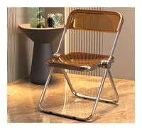 Sillas de Comedor Plegables Modernas y Transparentes de acrílico, Silla Plegable portátil para Eventos sin Brazos, Silla apilable de acrílico para hogar, Oficina(Tea Yellow)