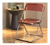 Sillas de Comedor Plegables Modernas y Transparentes de acrílico, Silla Plegable portátil para Eventos sin Brazos, Silla apilable de acrílico para hogar, Oficina(Red)