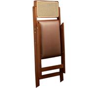 Sillas De Comedor,Sillas Plegables De Salón,Silla Con Respaldo For Ahorrar Espacio,Café Chair,Silla Tapizada Con Superficie For Sentarse,Silla Plegable De Madera Maciza De Ratán De Bambú Nan B