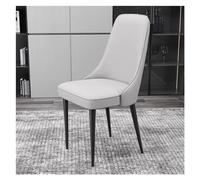 Sillas de Comedor tapizadas de Mediados de Siglo, Silla de Cocina Moderna, sin Brazos, de Piel sintética, Silla de Invitados con Patas de Metal para Sala de Estar, recepción, Sala de Espera,