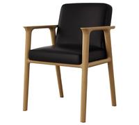 Sillas De Comedor Tapizadas En Tela con Brazos Silla Auxiliar Moderna para Salón con Respaldo Ergonómico Sillas De Estudio para Dormitorio con Asiento Acolchado De Tela De Lino(Nero)