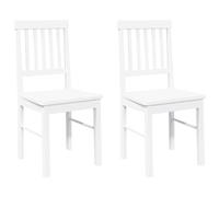 vidaXL Sillas de Comedor con Cojines 2uds Madera Maciza Blanco Caucho, Silla de Comedor, Silla de Cocina, Asiento de Comedor, Silla