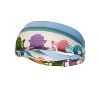 Sillas de correr unisex para adultos, junto al cielo azul del mar, diadema elástica para entrenamiento de fitness, banda elástica que absorbe la humedad