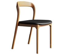 Sillas De Cuero para Mesa De Comedor Y Cocina Sillas De Madera para Escritorio De Oficina En Casa Silla Apilable Sin Brazos para Dormitorio Silla Auxiliar Tapizada para Balcón(Natural,1pcs)