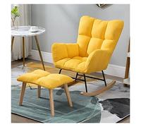 Sillas de enfermería mecedoras con taburete con taburete de tela de medio siglo Teddy Accent Silla de acento asiento mecedora acolchada, silla de relajación de ocio para la sala de estar de la