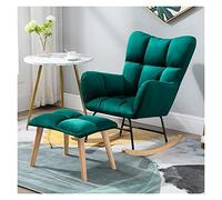 Sillas de enfermería mecedoras con taburete con taburete de tela de medio siglo Teddy acento silla acento asiento acolchado, silla de relajación de ocio para la sala de estar en la oficina del