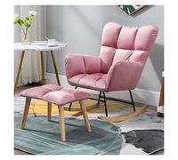 Sillas de enfermería mecedoras con taburete con taburete de tela de medio siglo Teddy acento silla acento asiento mecedora acolchada, silla de relajación de ocio para la sala de estar en la oficina