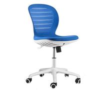 Sillas de Escritorio Silla Ergonómica, Silla de Oficina Sin apoyabrazos Malla Transpirable Silla de Escritorio Pequeño y Conveniente Peso del rodamiento 150kg Altura Ajustable(Blue)