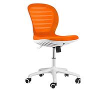 Sillas de Escritorio Silla Ergonómica, Silla de Oficina Sin apoyabrazos Malla Transpirable Silla de Escritorio Pequeño y Conveniente Peso del rodamiento 150kg Altura Ajustable(Orange)