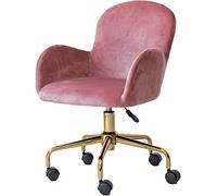 Sillas de Escritorio Silla Giratoria de Oficina Cojín de Asiento Grueso, para Ejecutivo, redacción, Juegos u Oficina, con Ruedas, Mejore la Postura Ahora y el Dolor de Cuello Altura Ajustable(Pink)