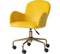 Sillas de Escritorio Silla Giratoria de Oficina Cojín de Asiento Grueso, para Ejecutivo, redacción, Juegos u Oficina, con Ruedas, Mejore la Postura Ahora y el Dolor de Cuello Altura Ajustable(Yellow)