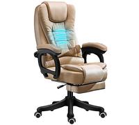 Sillas de escritorio Silla giratoria de oficina Silla de oficina elevadora para el hogar Respaldo de látex Con función de masaje Silla de oficina PU 140 ° reclinable Con reposapiés Altura Ajustable(Kh