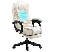 Sillas de escritorio Silla giratoria de oficina Silla de oficina elevadora para el hogar Respaldo de látex Con función de masaje Silla de oficina PU 140 ° reclinable Con reposapiés Altura Ajustable(Be
