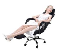 Sillas de Escritorio Sillas Oficina Ergonómica Malla Transpirable Sillón de Oficina Estilo de Carrera Soporte Lumbar Cojín de Espuma Suave con reposapiés Altura Ajustable(Black)