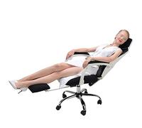 Sillas de Escritorio Sillas Oficina Ergonómica Malla Transpirable Sillón de Oficina Estilo de Carrera Soporte Lumbar Cojín de Espuma Suave con reposapiés Altura Ajustable(White)