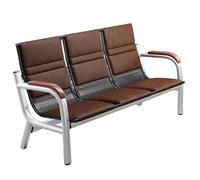 Sillas de Espera con Reposabrazos, Banco de Recepción de Lujo con Brazos y Respaldo Acolchados, Ideal para Salas de Reuniones, Oficinas y Salones(Brown)