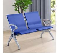 Sillas de Espera de 2 Asientos con Brazos y Alfombrillas Antideslizantes, Sillas de Recepción, Espuma de Poliuretano para Oficina, Aeropuerto(Blue)