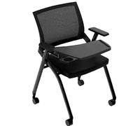 Sillas de Estudio, Escritorios y Sillas con Respaldo de Malla Transpirable, aulas de Escuelas de Empresa, Portavasos con Ruedas, Sillas de Entrenamiento con Soporte Lumbar, Silla Escritorio con Ruedas