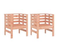 Sillas de jardín 2 uds madera abeto Douglas 61,5x53x71 cm Sillón de exterior Tumbona Tumbona Duradera Patio Piscina Playa