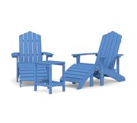 Sillas de jardín adirondack - sillas de exterior reposapiés y mesa hdpe aguamarina