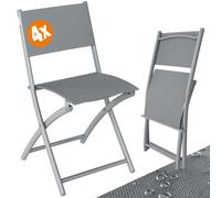 CASARIA® Sillas Jardin Plegables Set de 4 Capacidad Carga 130kg Metal Resistente Intemperie 46x52x80 Silla Balcón Terraza