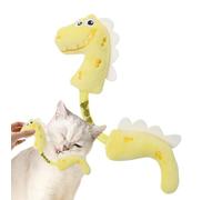 Sillas de juguete de peluche para gatos, juguete mordiendo para gatos, juguete de dentición suave para gatos, diseño de dinosaurio de primavera | de Dentición de gatito de dinosaurio de primavera