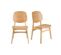 Sillas de madera clara de fresno (juego de 2) SOQUETTE