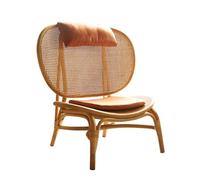 Sillas de mimbre Sillas de comedor de ratán, silla moderna de mediados de siglo con respaldo de ratán, sillas de cocina tapizadas Boho para cocina, sala de estar, dormitorio sillas de comedor de