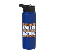Sillas de montar Sonrisas y caballo sin fin Mostrar Miles Caballo Mamá Stainless Steel Insulated Water Bottle
