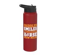 Sillas de montar Sonrisas y caballo sin fin Mostrar Miles Caballo Mamá Stainless Steel Insulated Water Bottle