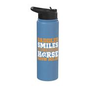 Sillas de montar Sonrisas y caballo sin fin Mostrar Miles Caballo Mamá Stainless Steel Insulated Water Bottle