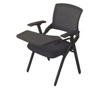 Sillas de oficina plegables ergonómicas, taburetes de conferencias portátiles con respaldo, diseño que ahorra espacio para reuniones y estudio, asiento negro para mayor comodidad y comodidad.