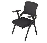 Sillas de oficina plegables ergonómicas y portátiles, taburetes de conferencia negros con respaldo, diseño que ahorra espacio para reuniones y estudio, soluciones cómodas de asientos para estudiantes