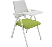 Sillas de oficina plegables portátiles con escritorio, sillas de entrenamiento ligeras para la escuela, cómoda silla de comedor plegable verde