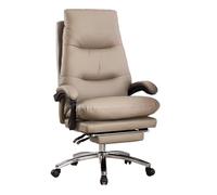 Sillas de Oficina Silla de Oficina for el hogar, Silla de Ocio, cómoda Silla de Escritorio Acolchada, Dormitorio, Estudio, Respaldo Alto, Silla de Oficina de Cuero PU Office Chair(Khaki)