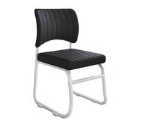 Sillas de oficina sin ruedas, Silla ergonomica escritorio for salas de conferencias, Sillas for invitados y Sillas escritorio, Silla de comedor cómoda y apilable, Silla de computadora fija(Black)