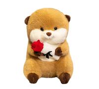 Sillas de peluche de animales,Animales de peluche | Muñecas de peluche suaves de 9,4 pulgadas sosteniendo una rosa roja - de peluche de San Valentín para decoración de la habitación, juguetes