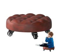 Sillas de Piso para niños: taburetes Bajos con Asiento Enrollado, taburetes de Rollo Hecho de PU, Baja Altura con 4 Rollos | Trabajando Silla Base multipropósito, taburetes de Tiendas para la li