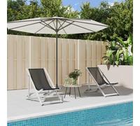 Sillas de Playa Plegables, 2 Unidades, con Ajuste 3 Posiciones, Estructura de Aluminio y Textilene, Resistentes a UV y Agua, Ligeras y Portátiles, para Playa, Piscina o Jardín,Gris, 57 x 97.5 x 80 cm