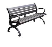 Sillas De Porche, Banco De Jardín, Banco De Parque, Silla De Ocio Al Aire Libre, Área Cuadrada, Banco Doble De Aleación De Aluminio, Respaldo, Asiento Comunita,One Color-A 150CM
