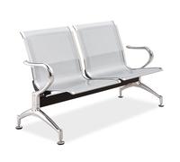 Sillas de recepción de aeropuerto, 2 asientos, sillas de oficina, sillas de invitados con brazos, banco de recepción de acero para vestíbulo, banco, negocios