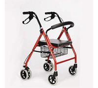 Sillas de ruedas Andador ajustable y plegable liviano Conducción médica, un anciano que empuja un scooter puede sentarse en un carrito de compras viejo para comprar muletas de cuatro pies Andador