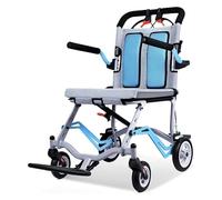 Sillas de ruedas de baño Silla de Ruedas Liviana Silla de Ruedas Plegable Potable con Freno de Mano Ancianos Empuje Manual Viaje Scooter pequeño Ultraportátil Playa Ayuda de transferencia