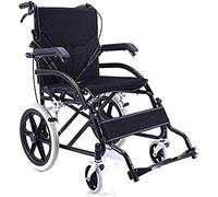 Sillas de Ruedas de Transporte Ligeras y Plegables, Cojín de Asiento Doble, Reposabrazos de Silla de Ruedas de Acero Puede Levantarse, para Personas Mayores con Discapacidad, Ideal para Uso Diario e