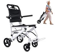 Sillas de ruedas de transporte ultraligeras Silla de ruedas de transporte plegable Sillas de ruedas de viaje para personas mayores para adultos Soporte plegable ligero