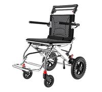 Sillas de ruedas de viaje plegables ligeras para adultos, portátil, para embarcar, viajar, reposapiés con bolsa